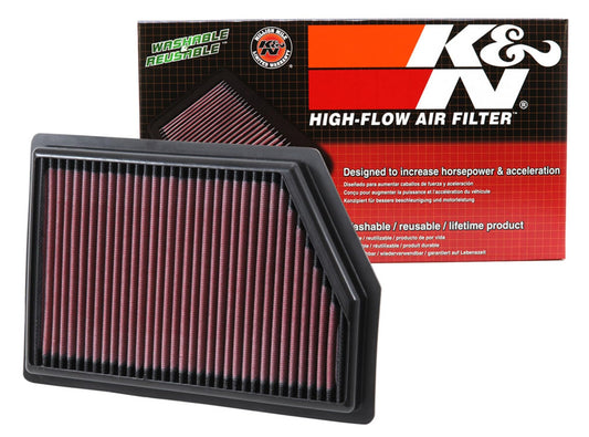 K&N FILTER 33-5009 K&N High-Flow Original Lifetime Engine Air Filter: Washable, 33-5009