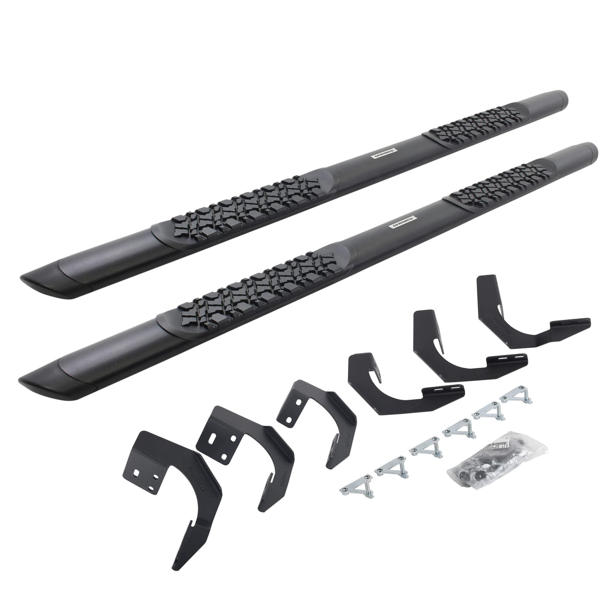 GO RHINO V3420687T Go Rhino V-Series V3 5" Side Steps & Mounting Brackets – Aluminium, Textured Black – V3420687T – Fits 2015-2018 Ram 1500 Crew Cab Pickup; 2019-2023 Ram 1500 Classic Crew Cab Pickup