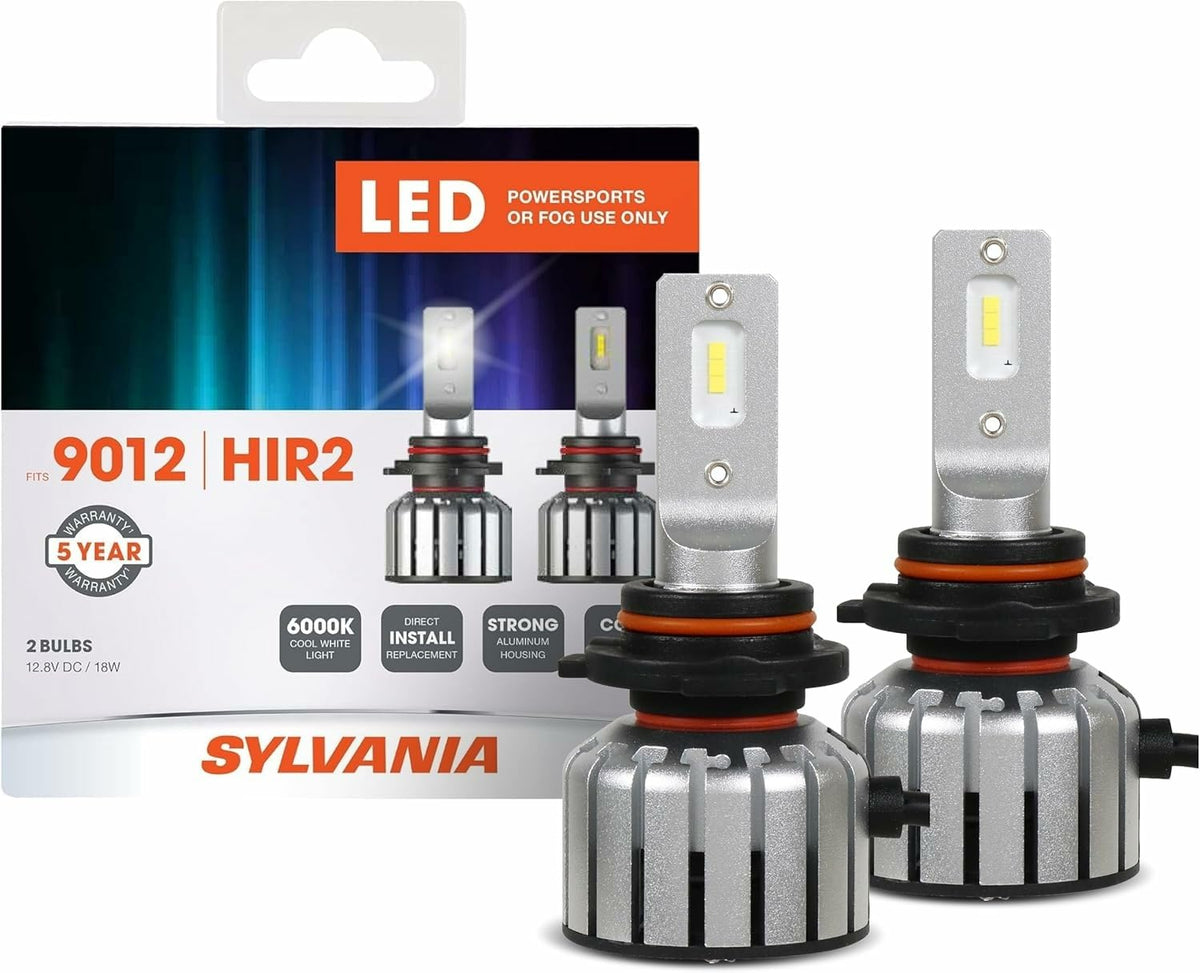 SYLVANIA 912SL.BP2 SYLVANIA 9012 LED Powersport Headlight Bulbs for Off-Road Use or Fog Lights - 2 Pack