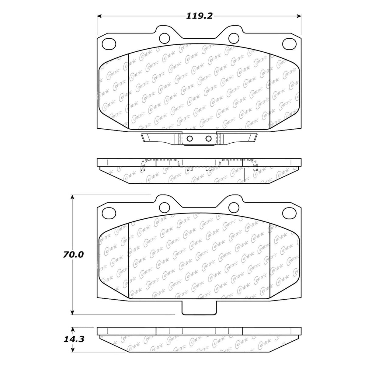 Centric Parts 104.11820 SEMI-METALLIC BRAKE PADS W/HARDWARE