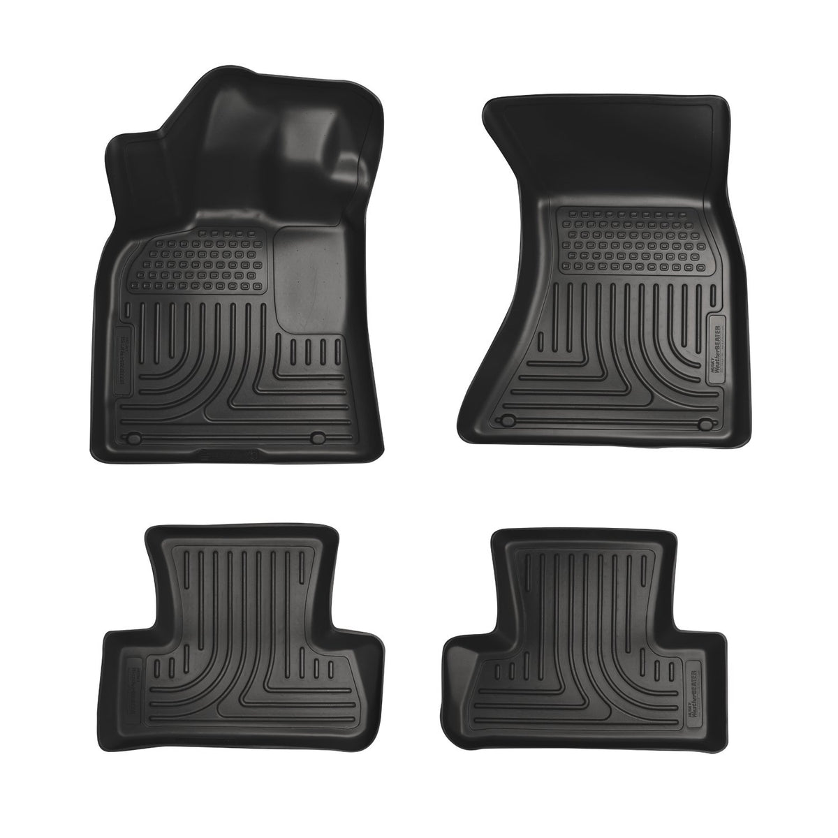 Husky Liners Weatherbeater Floor Mats | Fits 2011-2024 Chrysler 300 & Dodge Charger (Rear Wheel Drive only) | Front & 2nd Row, 4-pc Black - 98081