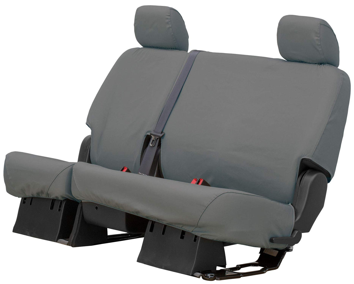 COVERCRAFT SS8413PCGY Covercraft Polycotton SeatSaver Custom Seat Covers | SS8413PCGY | 2nd Row 40/60 Bench Seat | Fits 2012-2015 Toyota Tacoma Double Cab, Gray