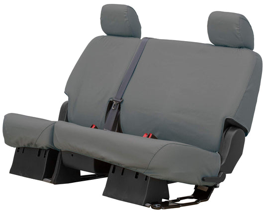 COVERCRAFT SS8413PCGY Covercraft Polycotton SeatSaver Custom Seat Covers | SS8413PCGY | 2nd Row 40/60 Bench Seat | Fits 2012-2015 Toyota Tacoma Double Cab, Gray