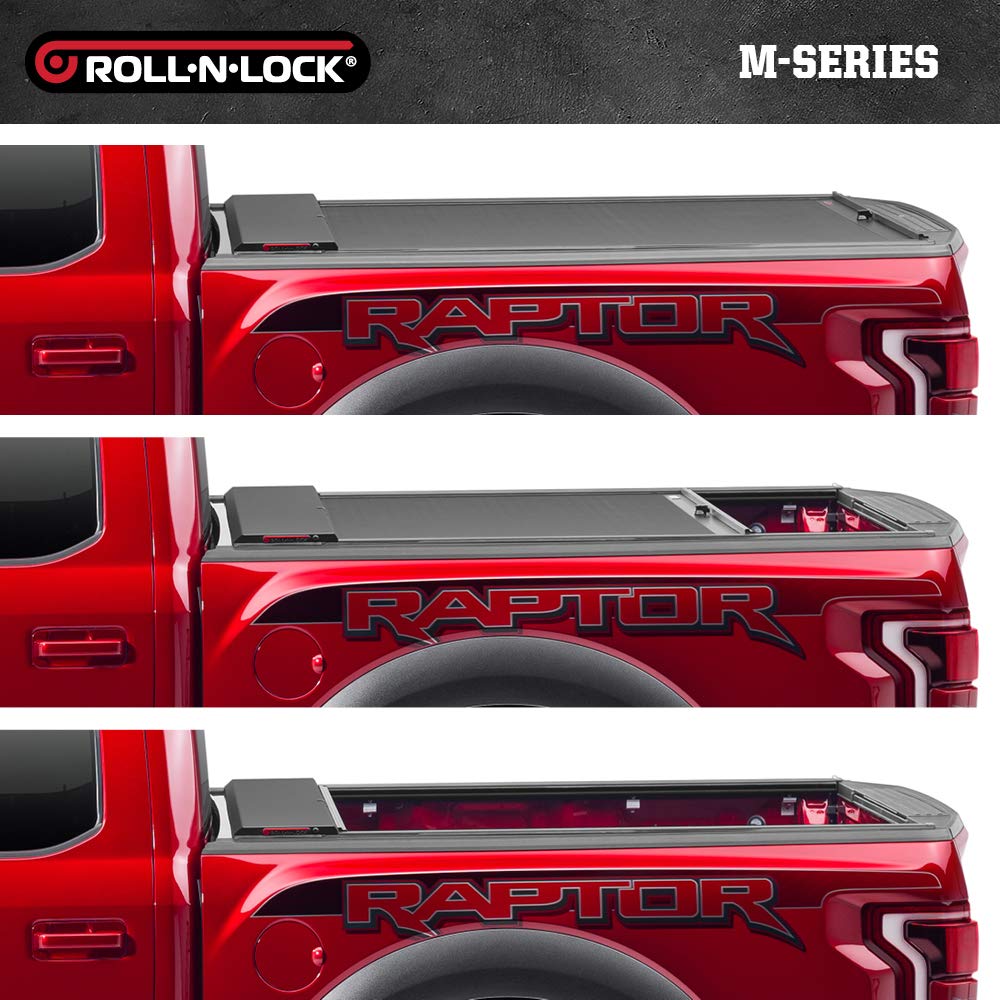 RealTruck LG223M RealTruck Roll-N-Lock M-Series Retractable Truck Bed Tonneau Cover – LG223M – Fits 2019 - 2025 Chevy/GMC Silverado/Sierra, works w/ MultiPro/Flex tailgate (w/o Carbon Pro Bed) 5' 10" Bed (69.9")