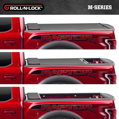 RealTruck LG223M RealTruck Roll-N-Lock M-Series Retractable Truck Bed Tonneau Cover – LG223M – Fits 2019 - 2025 Chevy/GMC Silverado/Sierra, works w/ MultiPro/Flex tailgate (w/o Carbon Pro Bed) 5' 10" Bed (69.9")