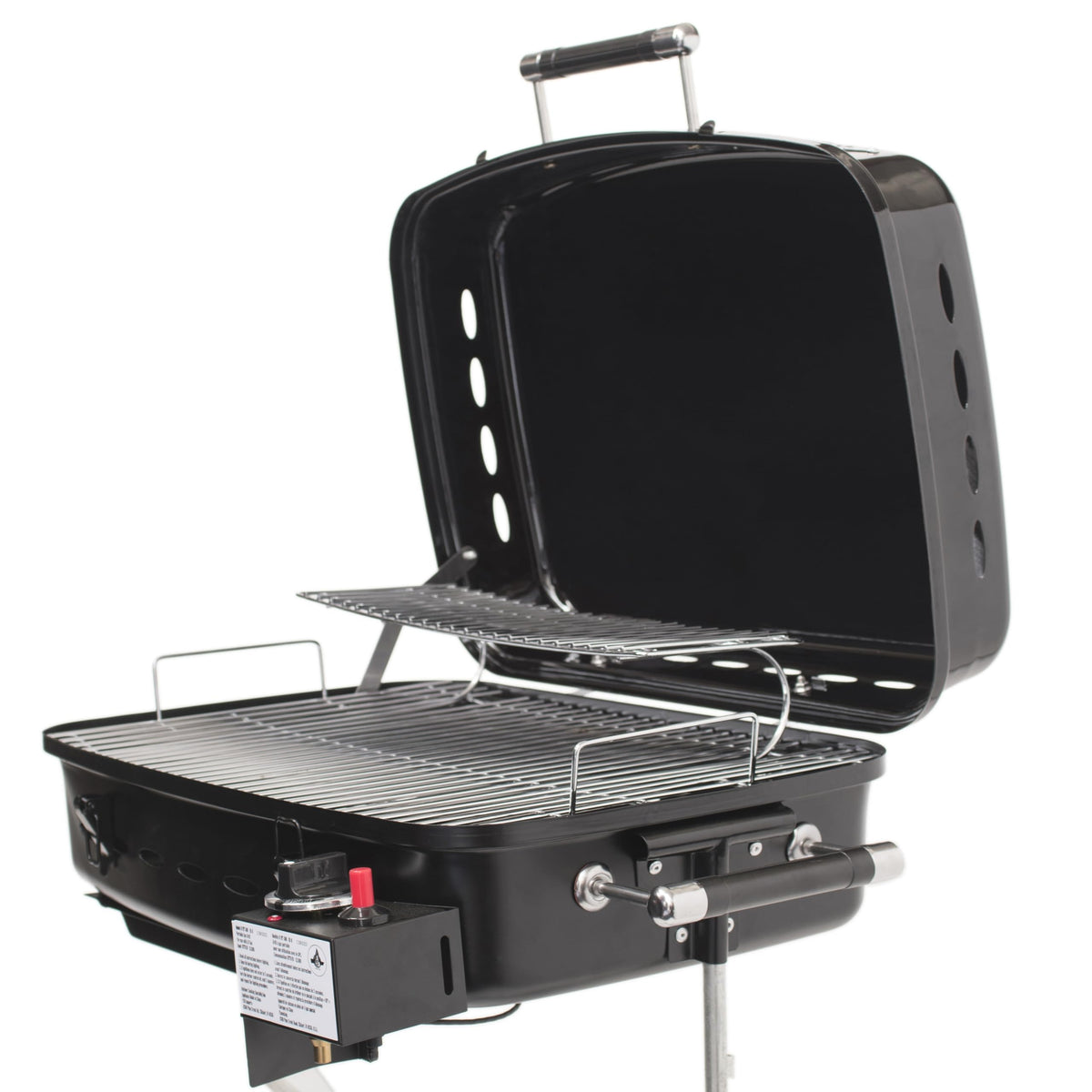 FLAME KING YSN-HT-500 Flame King - YSNHT500 RV Or Trailer Mounted BBQ - Motorhome Gas Grill - 214 Sq Inch Cooking Surface - Adjustable Flame Controller, Black