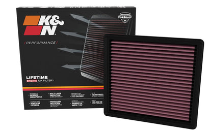 K&N FILTER 33-5127 K&N High-Flow Original Lifetime Engine Air Filter: Washable, 33-5127