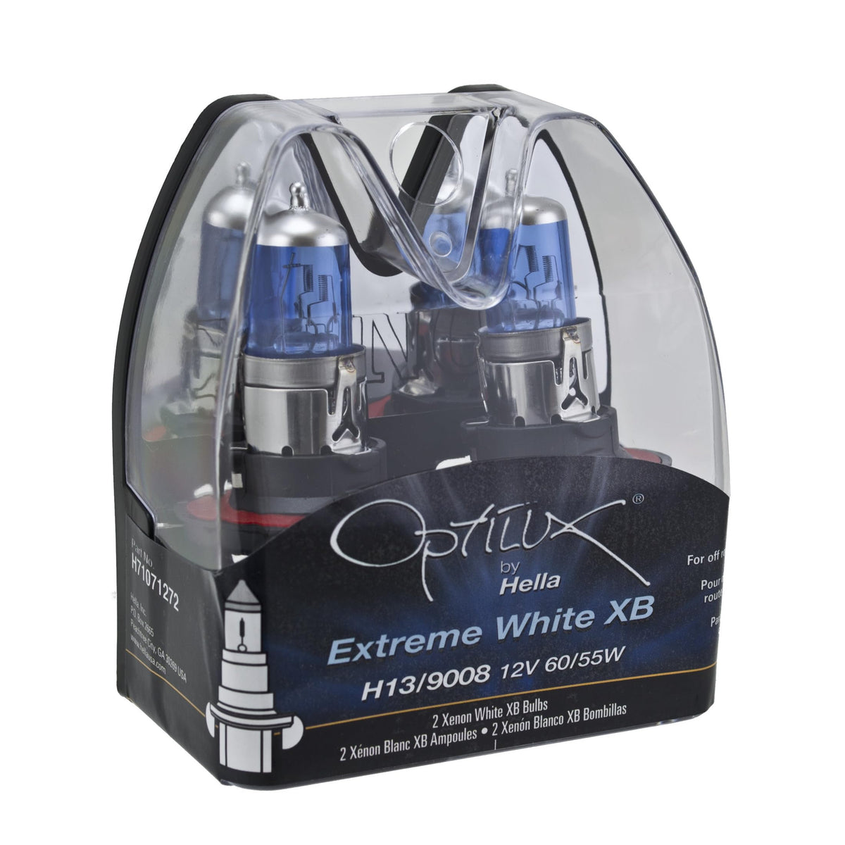HELLA H71071272 HELLA H71071272 Optilux XB Series H13 9008 Xenon White Halogen Bulbs, 12V, 60/55W, 2 Pack