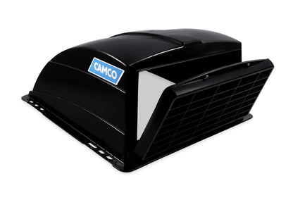 CAMCO 40443 Camco Standard Roof Vent Cover, Opens for Easy Cleaning, Aerodynamic Design, Easily Mounts to RV with Included Hardware-Black (40443)