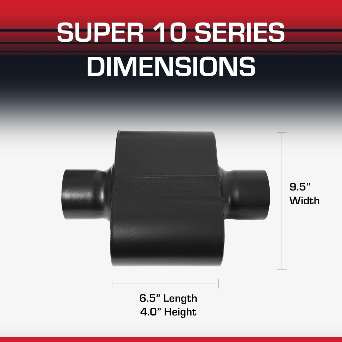 FLOWMASTER 843015 Flowmaster Super 10 Series Muffler – 3.00" Center In / 3.00" Center Out