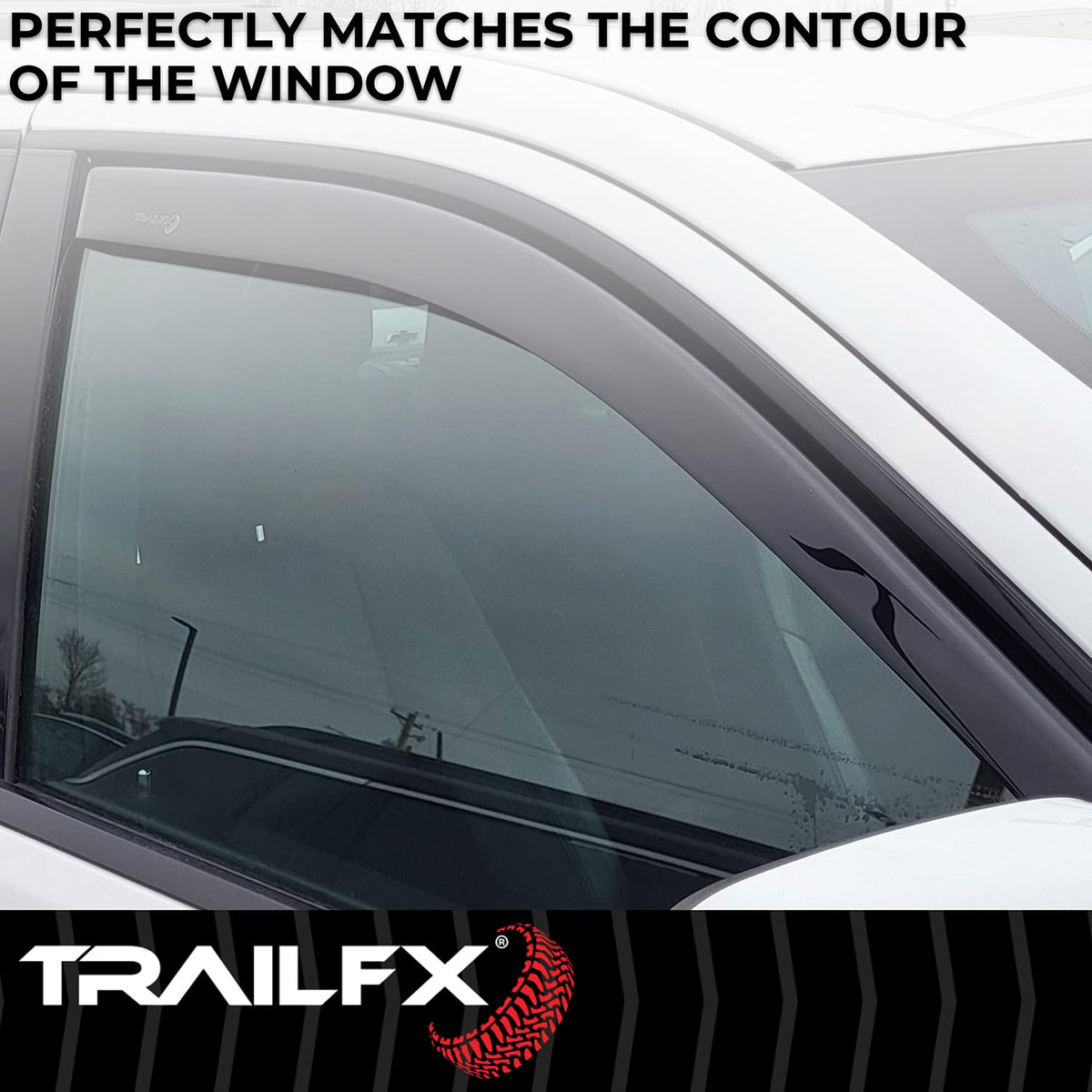 TRAILFX 4888IC TrailFX Acrylic Rainguards Fits 2022-2025 Toyota Tundra Crew Max Low Profile in-Channel Smoke Window Vents Snap-in Installation Set of 4 Rain Guards TrailFX 4888IC