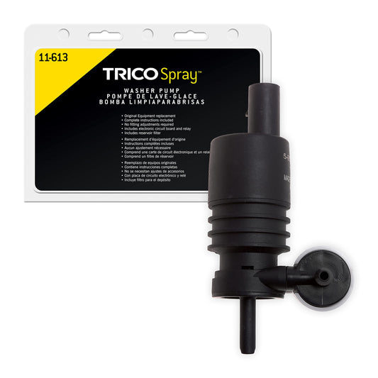 TRICO (11-613) Spray Automotive Replacement Windshield Washer Pump Fits Select Audi, BMW, Buick, Chevy, Chrysler, Dodge, Ford, Jeep, Mini Cooper, Porsche, and Volkswagen Model Years