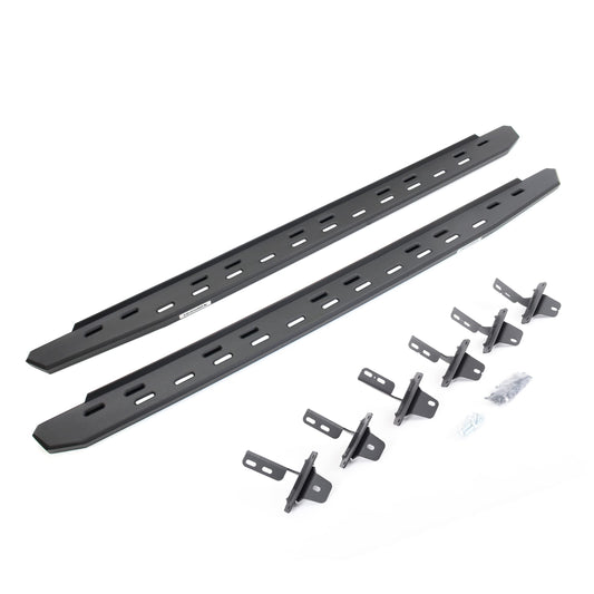 GO RHINO 69612973SPC RealTruck RB30 Slim Running Boards & Brackets | Galvanized Steel, Textured Black | 69612973SPC | Fits 2021-2026 Ford Bronco 4-Door (Excludes Bronco Sport)