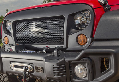 RUGGED RIDGE 12034.01 Rugged Ridge | Spartan Grille, Satin Black | 12034.01 | Fits 2007-2018 Jeep Wrangler JK