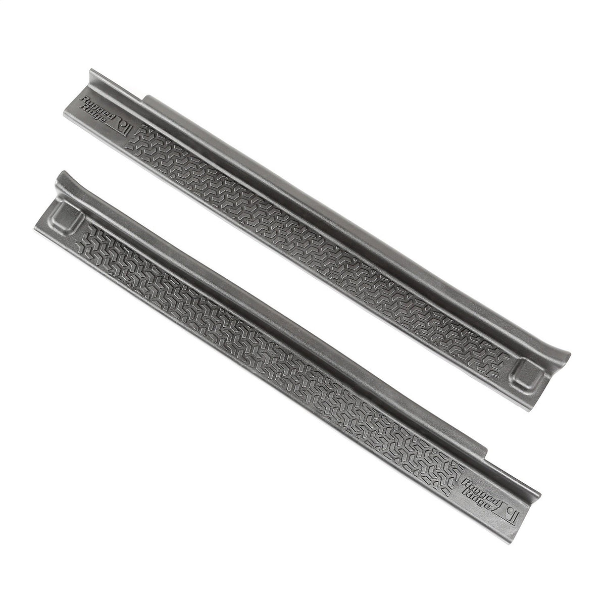 RUGGED RIDGE 11216.20 Rugged Ridge All-Terrain Entry Guards - Fits 2007–2018 Jeep Wrangler JK 2-Door - Scratch Protection & Precise Fit - Black Thermoplastic, 2-Piece Set