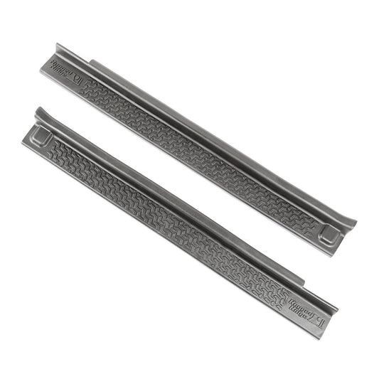 RUGGED RIDGE 11216.20 Rugged Ridge All-Terrain Entry Guards - Fits 2007–2018 Jeep Wrangler JK 2-Door - Scratch Protection & Precise Fit - Black Thermoplastic, 2-Piece Set