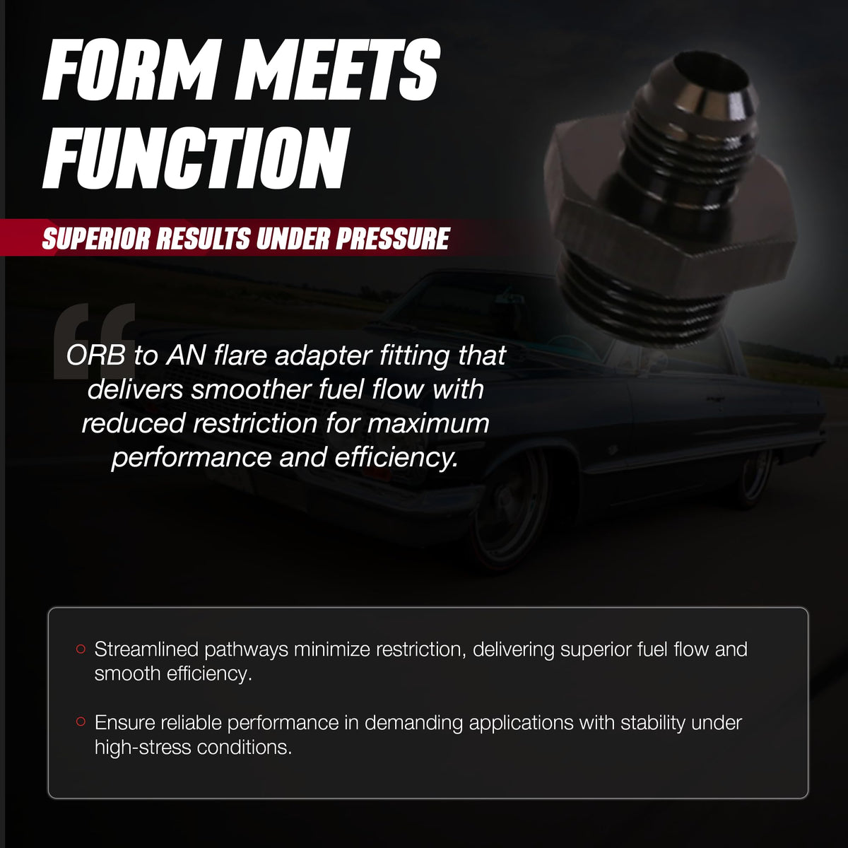 AEROMOTIVE 15606 Aeromotive ORB-06 to AN-06 Male Flare Adapter Fitting - 6 ORB - 15606