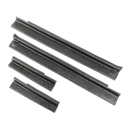 RUGGED RIDGE 11216.21 Rugged Ridge All-Terrain Entry Guards - Fits 2007–2018 Jeep Wrangler JKU 4-Door - Trail-Ready Look & Scratch Protection - Black Thermoplastic - 4-Piece Set