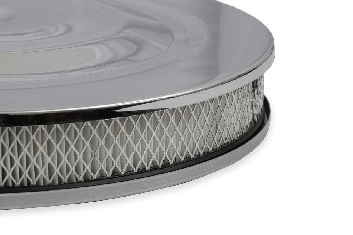 MR GASKET 1480 Mr. Gasket 1480 Air Cleaner - 14 Inch Diameter x 2-1/4 Inch Tall - Chrome
