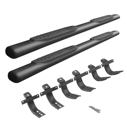 GO RHINO 104412973T RealTruck 4" Oval 1000 Series Sidesteps & Brackets | Galvanized Steel, Textured Black | 104412973T | Fits 2021-2026 Ford Bronco 4-Door (Excludes Bronco Sport)
