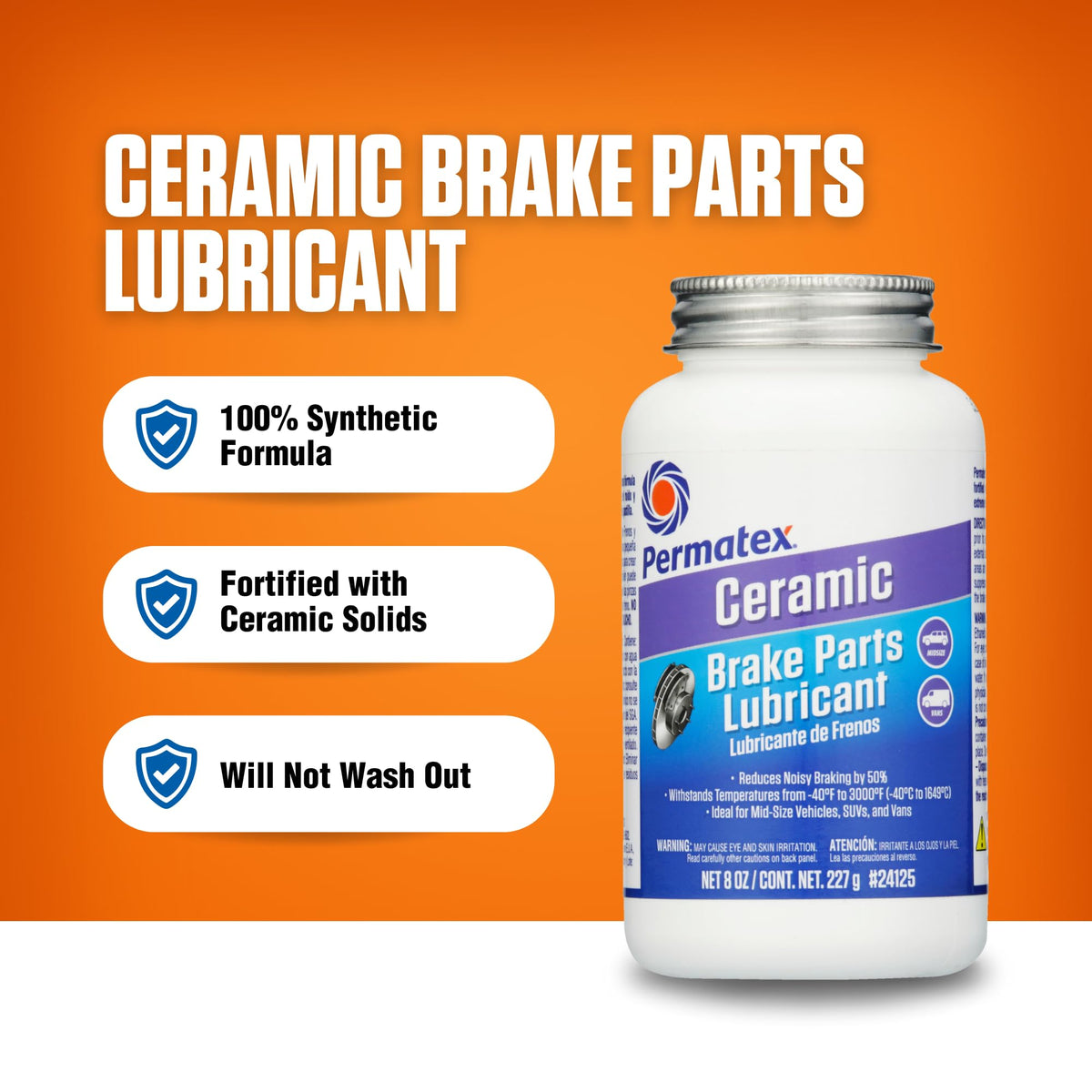 PERMATEX 24125 Permatex 24125 Ceramic Extreme Brake Parts Lubricant, 8 oz., Pack of 1