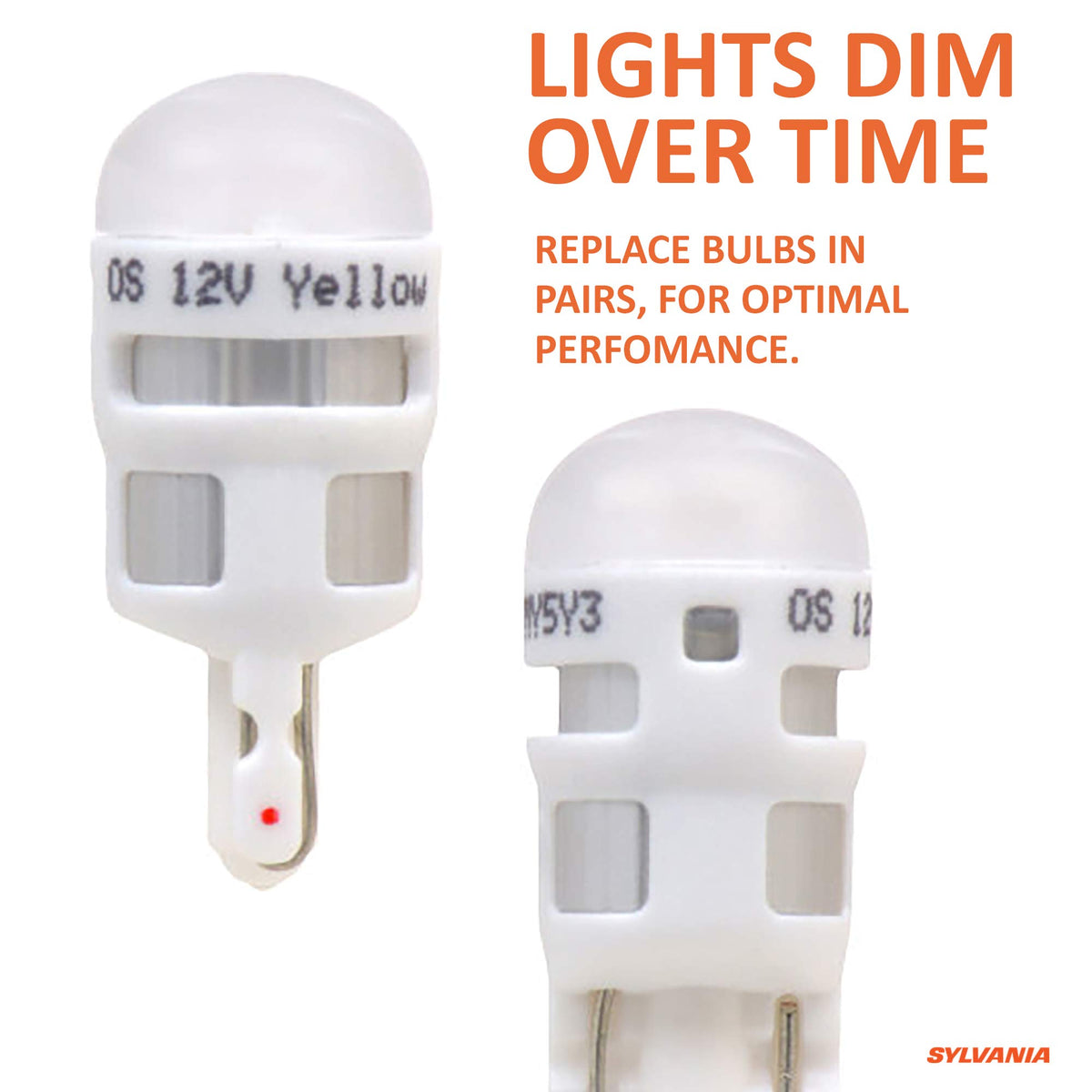 SYLVANIA 194ALED.BP SYLVANIA - 194 T10 W5W ZEVO LED Amber Bulb - Bright LED Bulb, Ideal for Interior Lighting (Contains 1 Bulb)