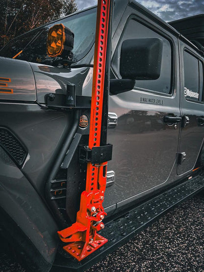GO RHINO 701011T Go Rhino Exterior Jack Mount | Mild Steel, Textured Black | 701011T | Fits 2018-2024 Jeep Wrangler JL, JLU and Gladiator JT, 2-Door or 4-Door (Excluded Mohave Edition)