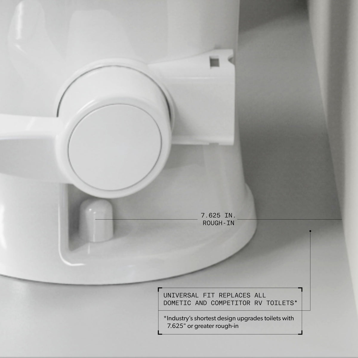 DOMETIC 9610008259 Dometic Model 410 Complete RV Toilet – Round Porcelain Bowl, Universal Fit & 2-Bolt Mount, 18" Chair Height Residential-Style, Gravity Flush Toilet with Soft-Close Seat, White (9610008259)