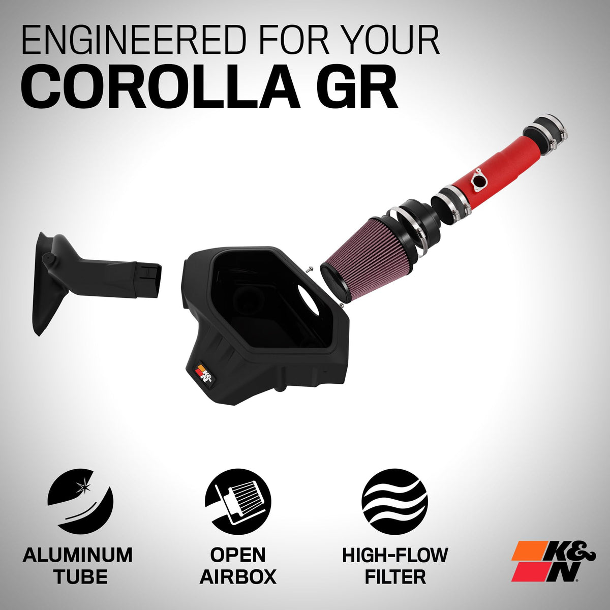 K&N 69-8625TWR Cold Air Intake System: Dry-Flow Air Filter