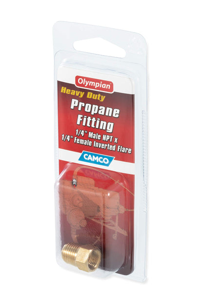 CAMCO 59953 Camco 59953 Propane Fitting - 1/4" Male NPT x 1/4" Female Inverted Flare