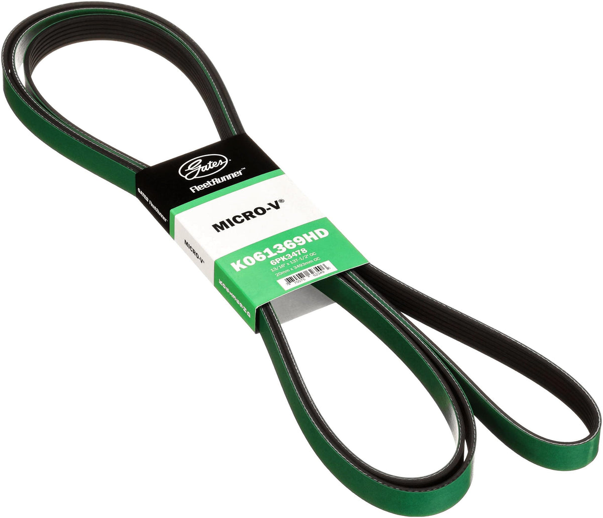 Gates K061369HD FleetRunner Micro-V Serpentine Drive Belt