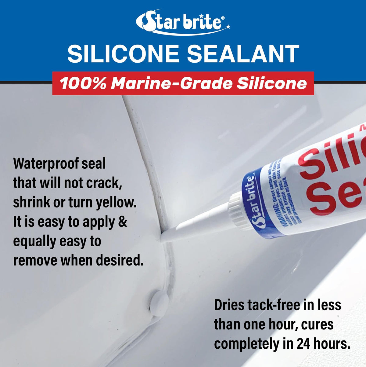 STAR BRITE 082101 STAR BRITE Marine Silicone Sealant White - Waterproof