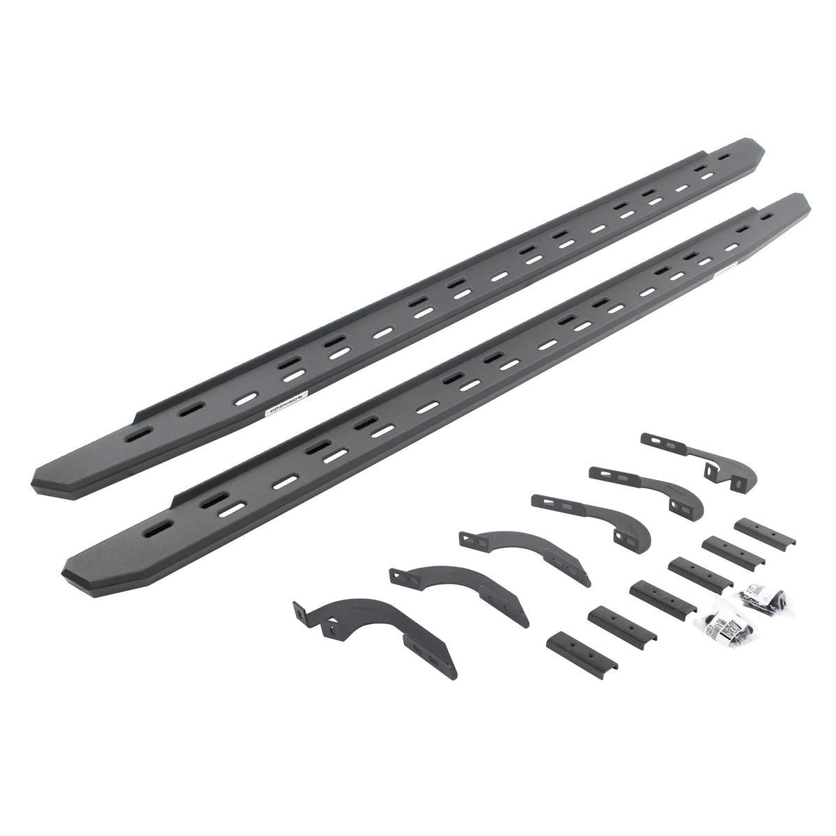 GO RHINO 69643280SPC Go Rhino RB30 Slim Running Boards & Brackets | Cab Length, Galvanized Steel, Textured Black | 69643280SPC | Fits 2024 Toyota Tacoma Double Cab
