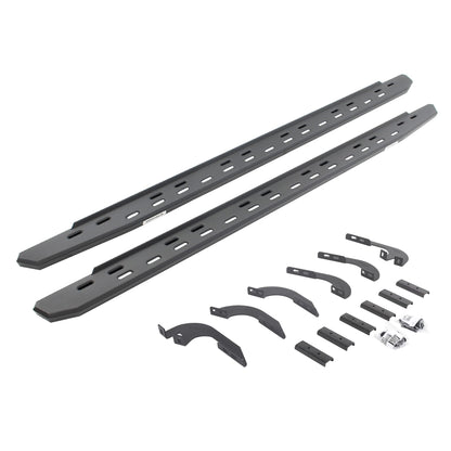 GO RHINO 69643280SPC Go Rhino RB30 Slim Running Boards & Brackets | Cab Length, Galvanized Steel, Textured Black | 69643280SPC | Fits 2024 Toyota Tacoma Double Cab