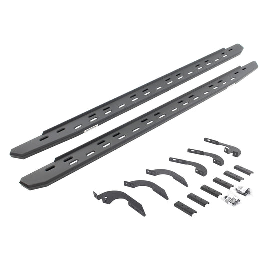 GO RHINO 69642987SPC Go Rhino RB30 Slim Running Boards & Brackets | Galvanized Steel, Textured Black | 69642987SPC | Fits 2005-2023 Toyota Tacoma Double Cab Pickup