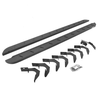 GO RHINO 63404880ST Go Rhino RB10 Slim Running Boards & Brackets – Galvanized Steel, Protective Bedliner Coating – 63404880ST – Fits 2019 - 2025 Chevrolet Silverado & GMC Sierra Double Cab (See description)