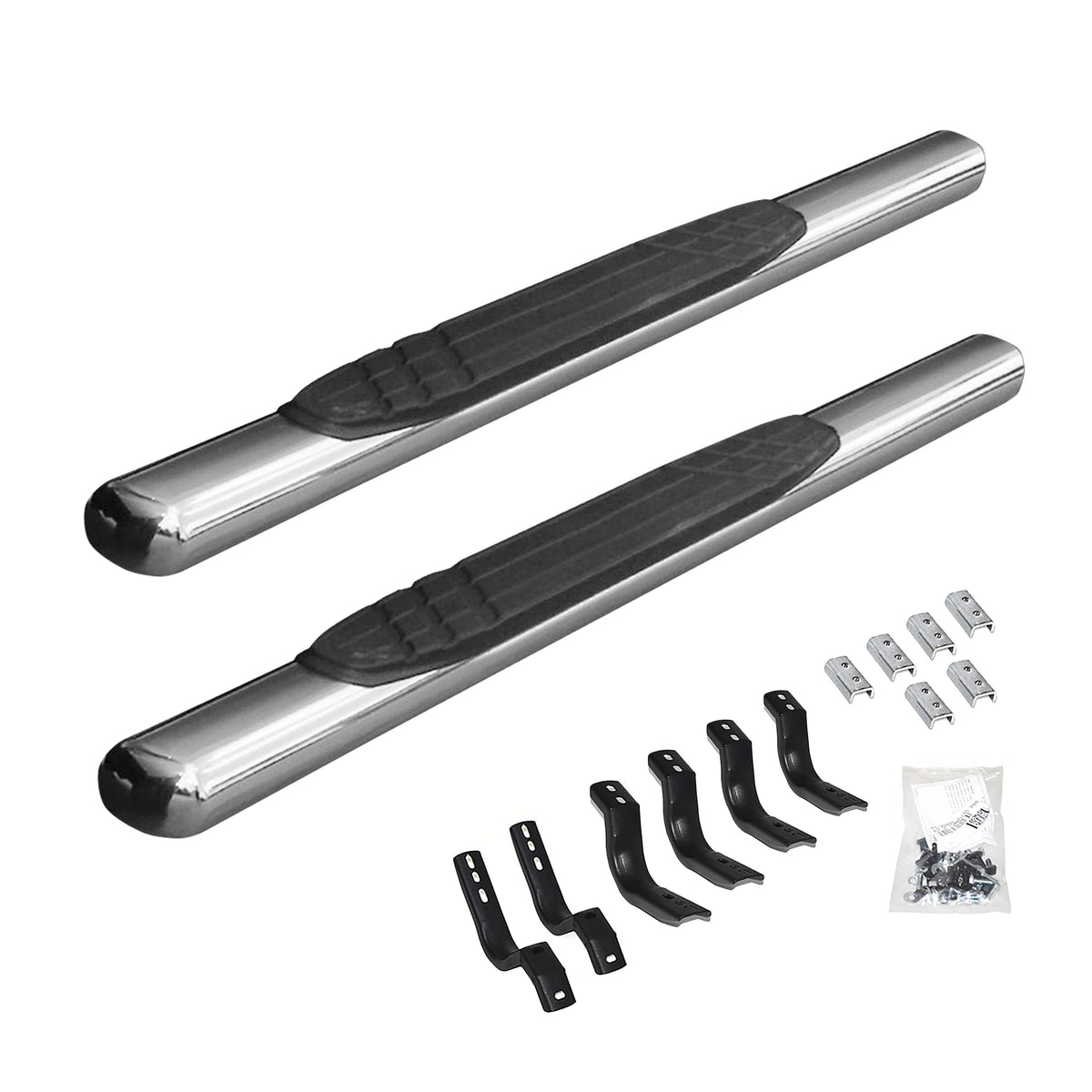 GO RHINO 684415552PS RealTruck 4" OE Xtreme Sidesteps & Brackets | Stainless Steel, Polished | 684415552PS | Fits 2015-2026 Ford F-150 Standard Cab Pickup; 2017-2026 Ford F-250, F-350 Super Duty Standard Cab Pickup