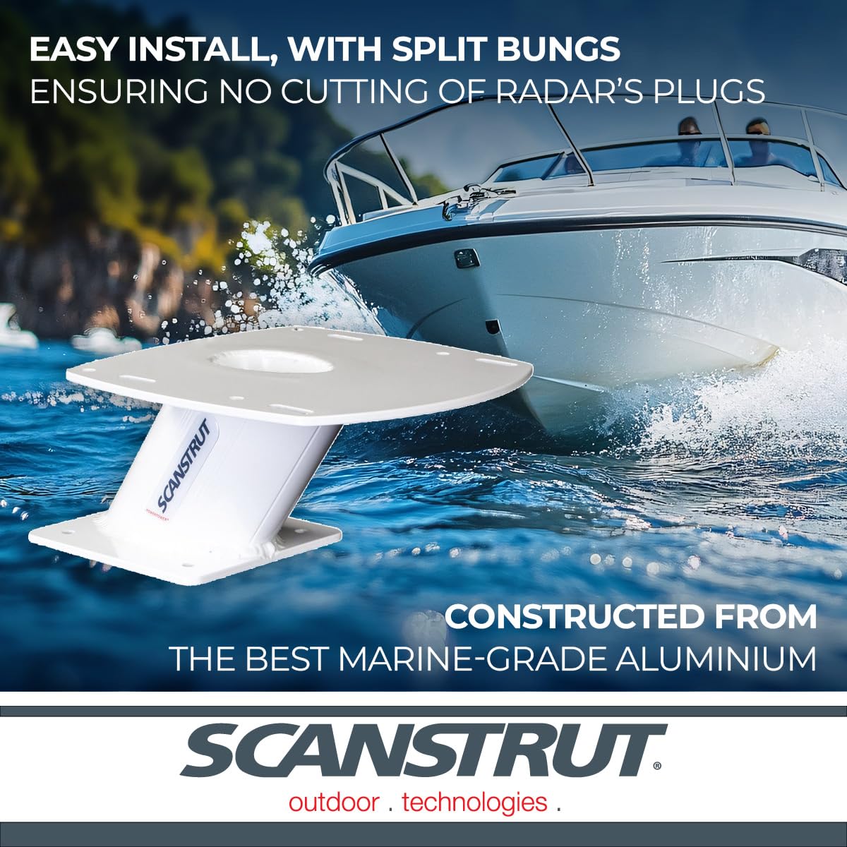 SCANSTRUT APT-F-150-01 Scanstrut APT-F-150-01 Forward-Leaning Aluminum Power Tower for 2kW/4kW Raymarine, Garmin, Navico BR24/3G/4G Radomes - 150mm