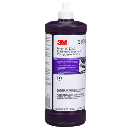 3M 36060 Perfect-It Perfect-It EX AC Rubbing Compound, 36060, Fast Cutting, High Performing, 1 qt (32 fl oz)