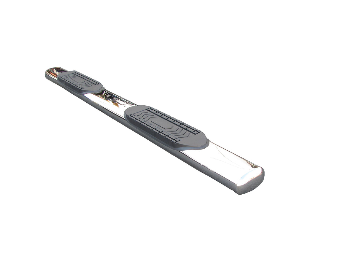 TRAILFX A8255S TrailFX Nerf Bars Fits Chevrolet Silverado 1500 Crew Cab 2019-2025 Stainless Steel 6 Inch Oval Straight Polished with Step Pads Rocker Panel Mount Running Boards TrailFX A8255S