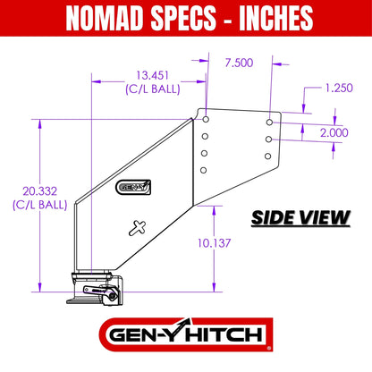 GEN-Y HITCH GH-8102 GEN-Y Hitch Nomad 5th Wheel to Gooseneck Static Pin Box | Made in USA