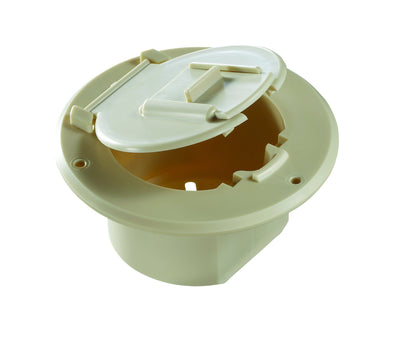RV DESIGNER B122 RV Designer B122, Round Electrical Cable Hatch, Basic, Replaceable Lid, 4.3 inch Diameter, Colonial White