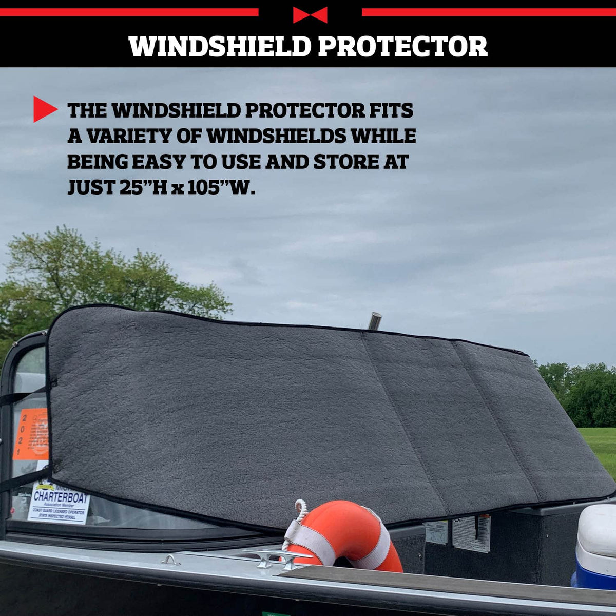 TRUXEDO 1117432 RealTruck TruXedo Boat Windshield Protector by TruXedo | 1117432 | Universal Fitment