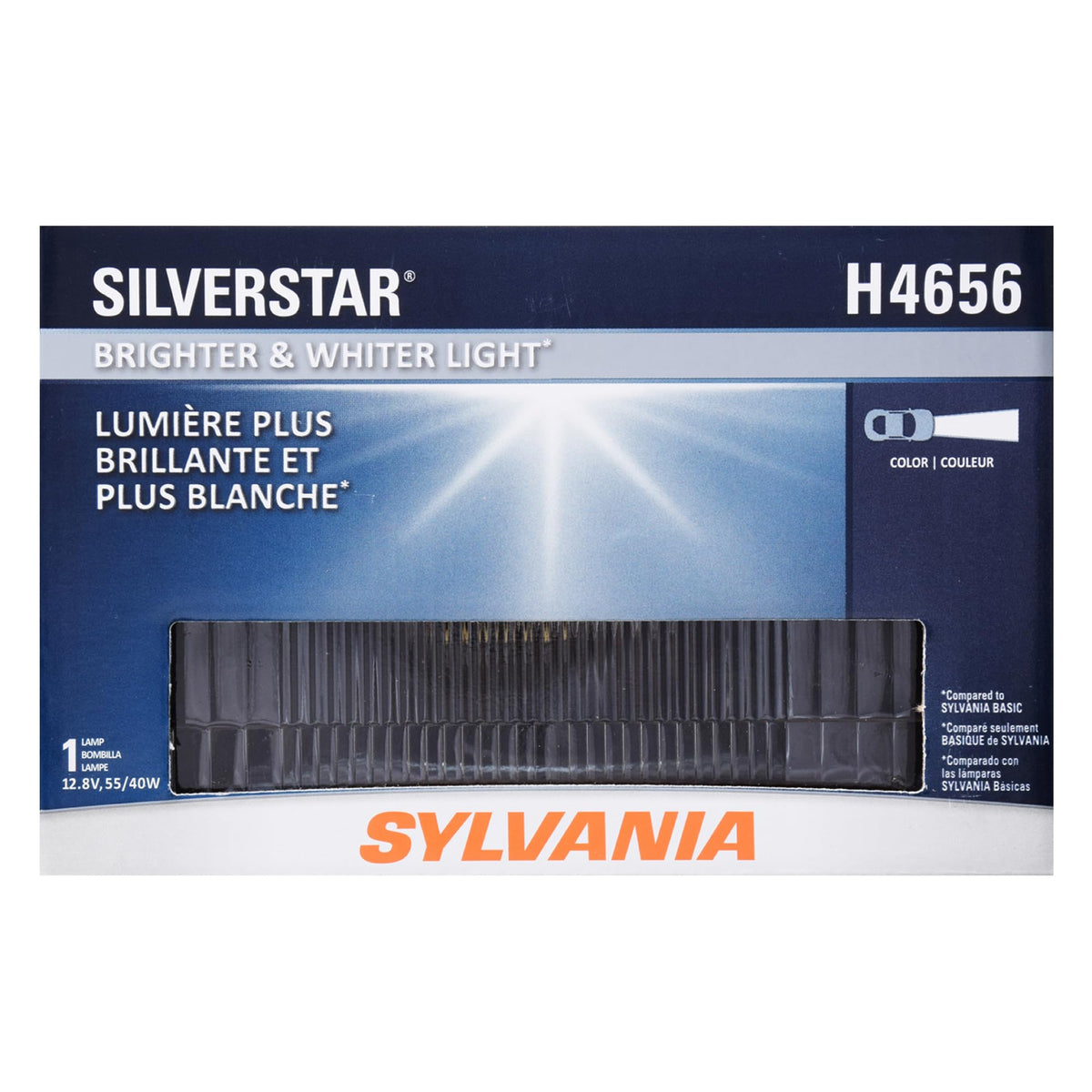 SYLVANIA H4656ST.BX SYLVANIA H4656 SilverStar Sealed Beam Halogen Headlight, 1 Bulb