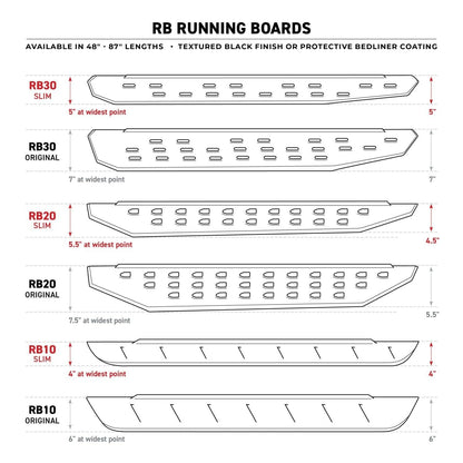 GO RHINO 6944158020PC Go Rhino RB20 Running Boards, Mounting Brackets, & 2 Pair of Drop Steps | Galvanized Steel, Textured Black | 6944158020PC | Fits 2007-2021 Toyota Tundra Double Cab Pickup