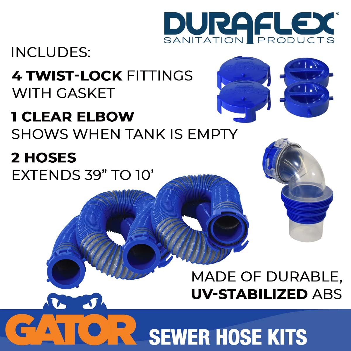 DURAFLEX 22006 Duraflex 22006 GATOR SEWER HOSE KIT 20' POLYMER