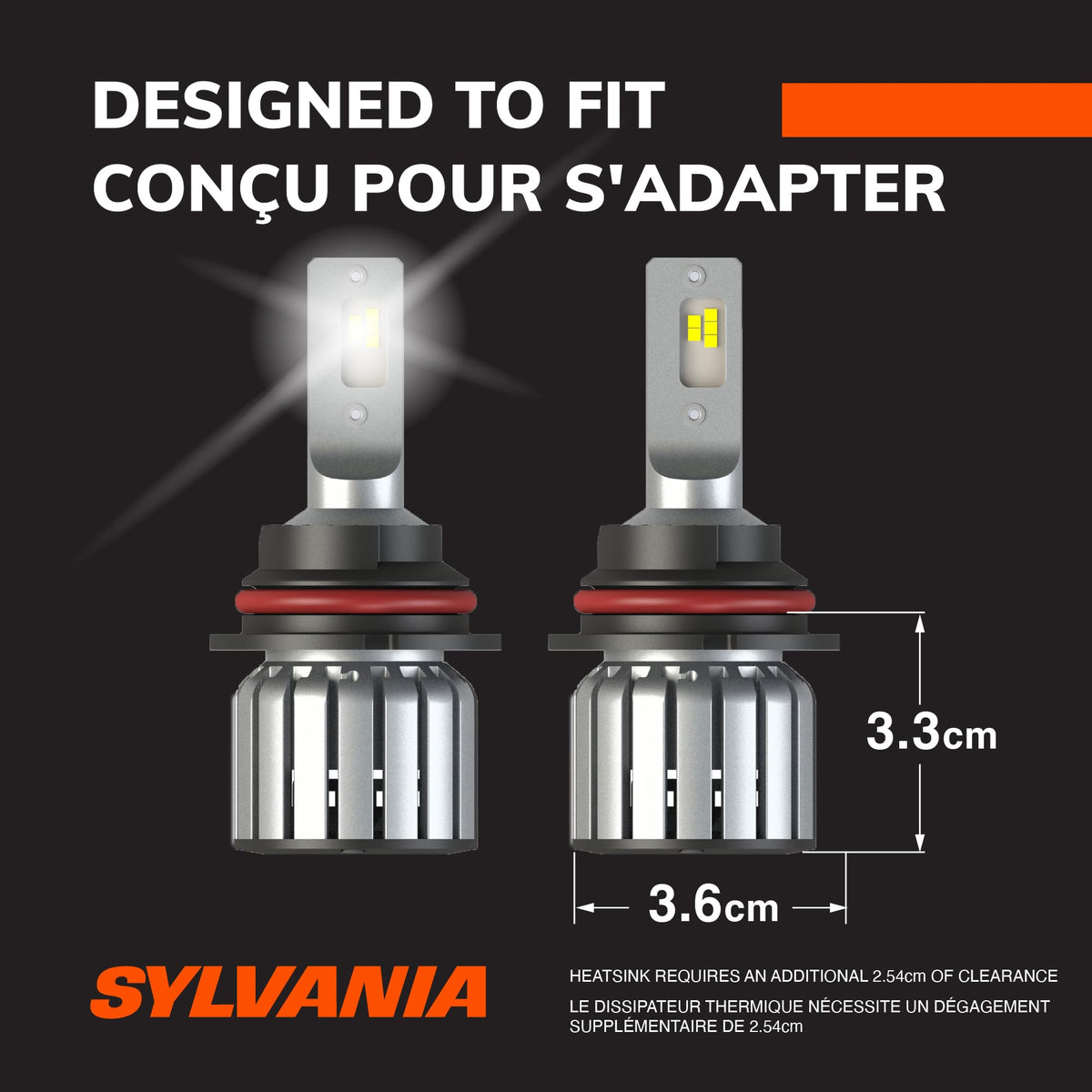 SYLVANIA 9007SL.BX2 Sylvania 9007 LED Powersport Headlight Bulbs for Off-Road Use or Fog Lights - 2 Pack