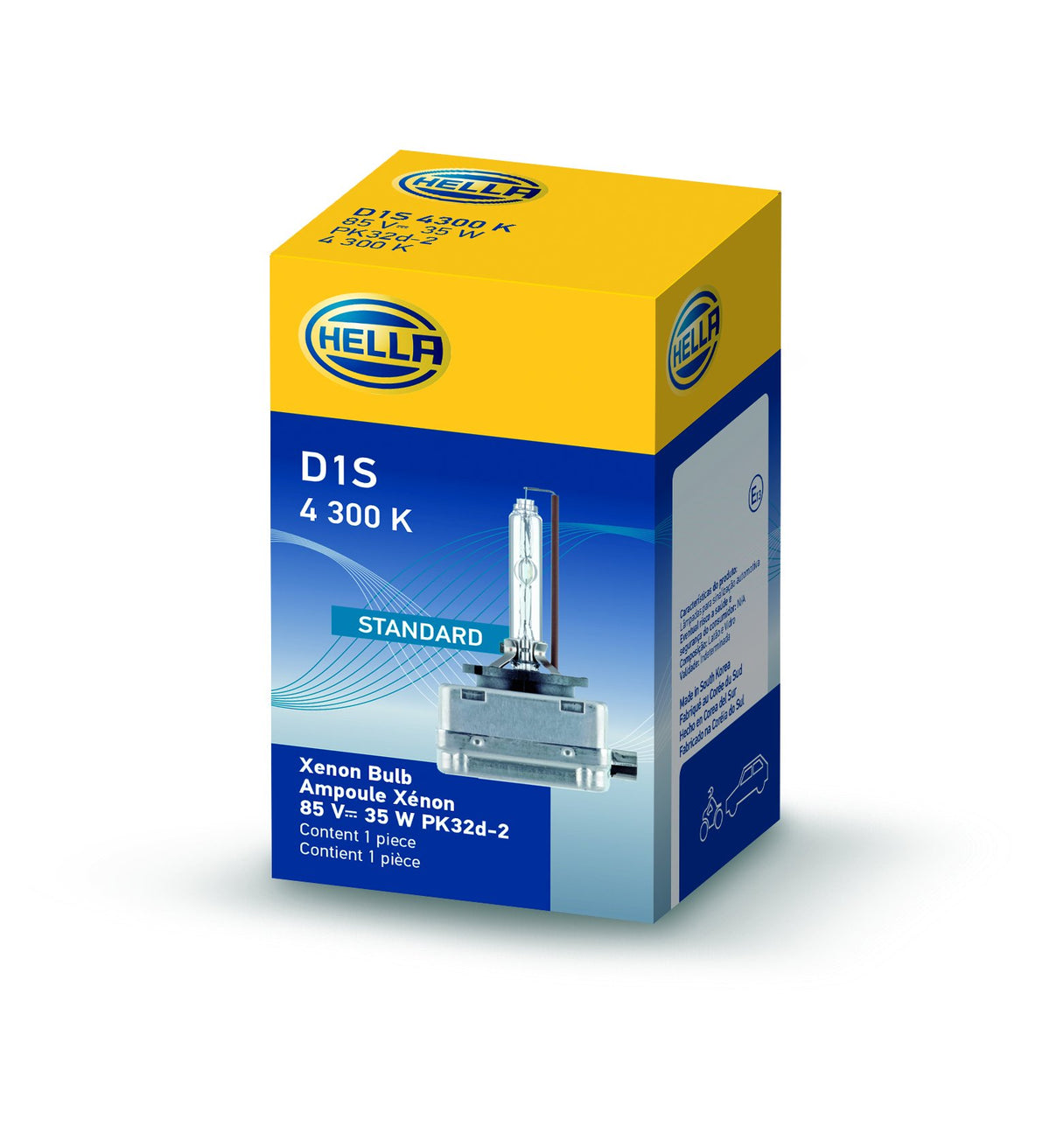 Hella D1S4300K D1S 4300 K Xenon Standard Bulb, (85V, 35W