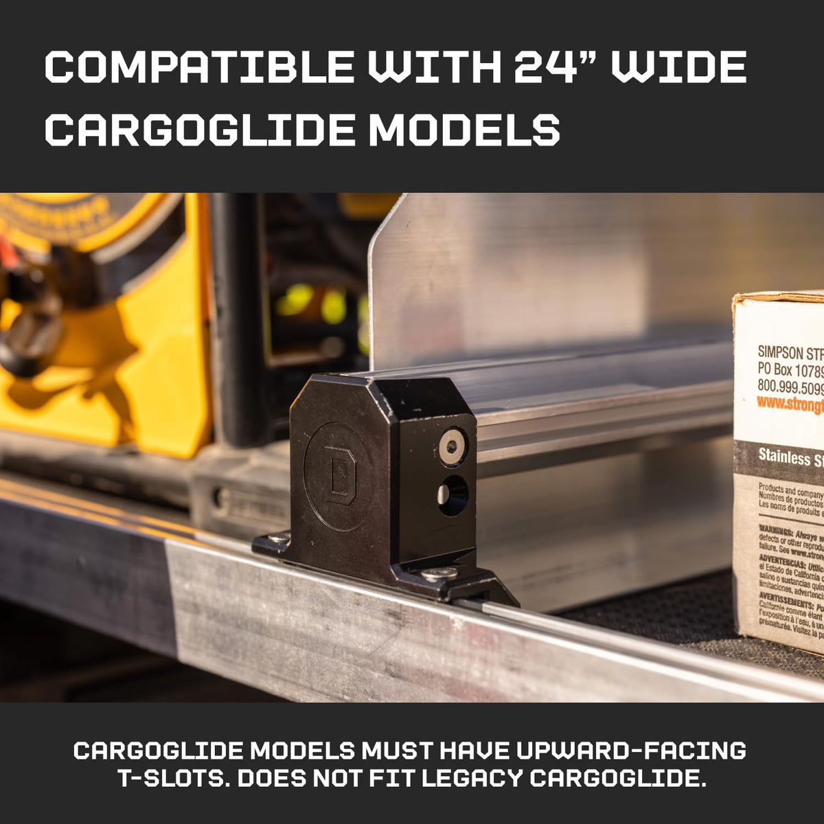 CARGOGLIDE C0067-2DIV24-ALM DECKED Double Cross Bar & Tray Divider Kit for 24" CargoGlide 2.0 | Includes 2 Tray Dividers, 2 Cross Bars, 2 Footer Kits & 2 Hardware Kits Truck