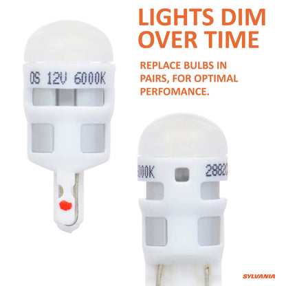 SYLVANIA 194LED.BP SYLVANIA - 194 T10 W5W ZEVO LED White Bulb - Bright LED Bulb, Ideal fo Interior Lighting - Map, Dome, Trunk, Cargo and License Plate (Contains 1 Bulb)